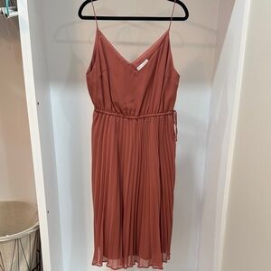ASOS Rust Midi Dress with V-Neck